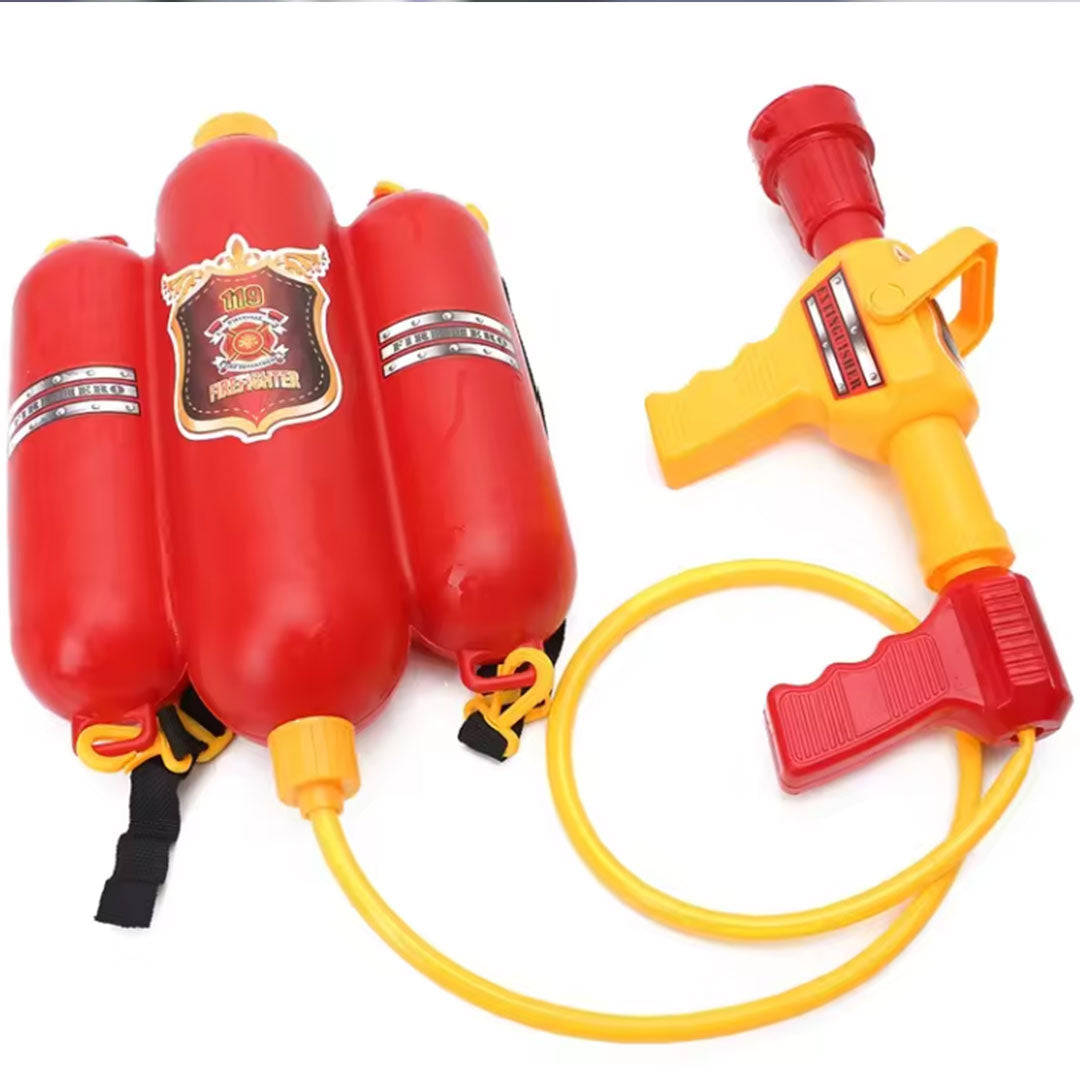 Wasserpistole groß Feuerwehrmann-Rucksack