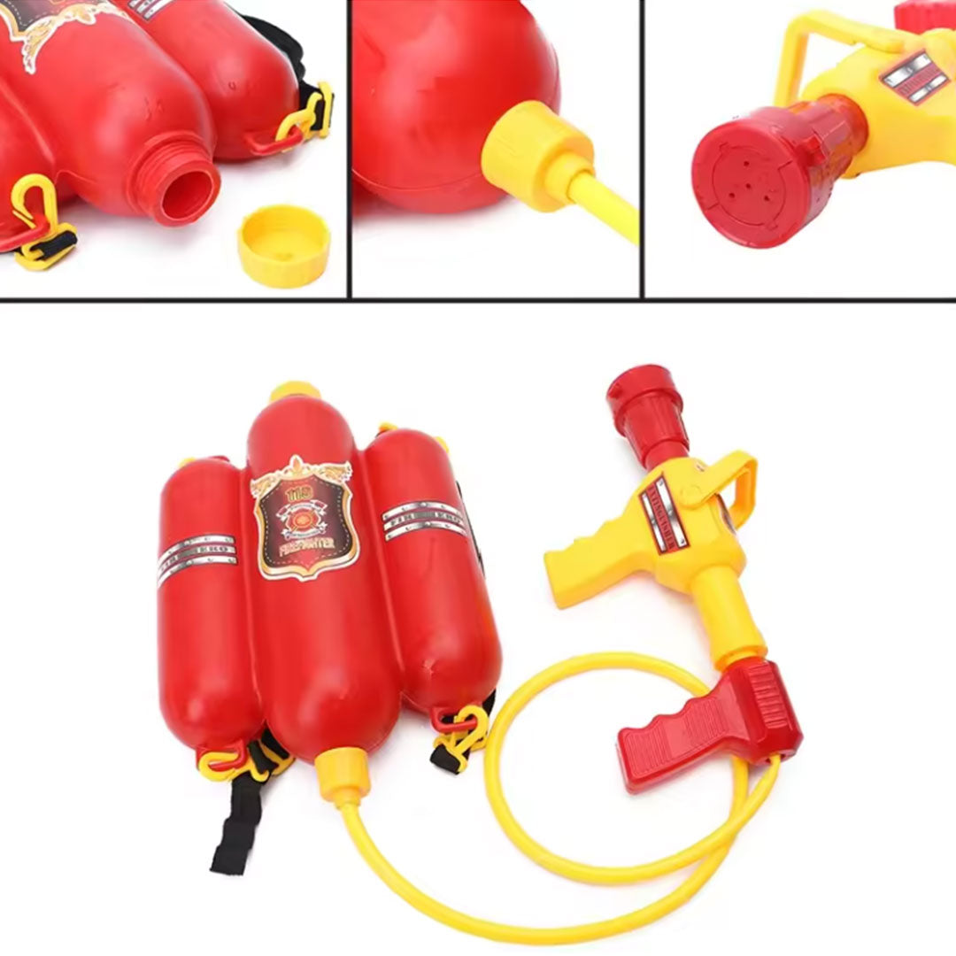 Wasserpistole groß Feuerwehrmann-Rucksack