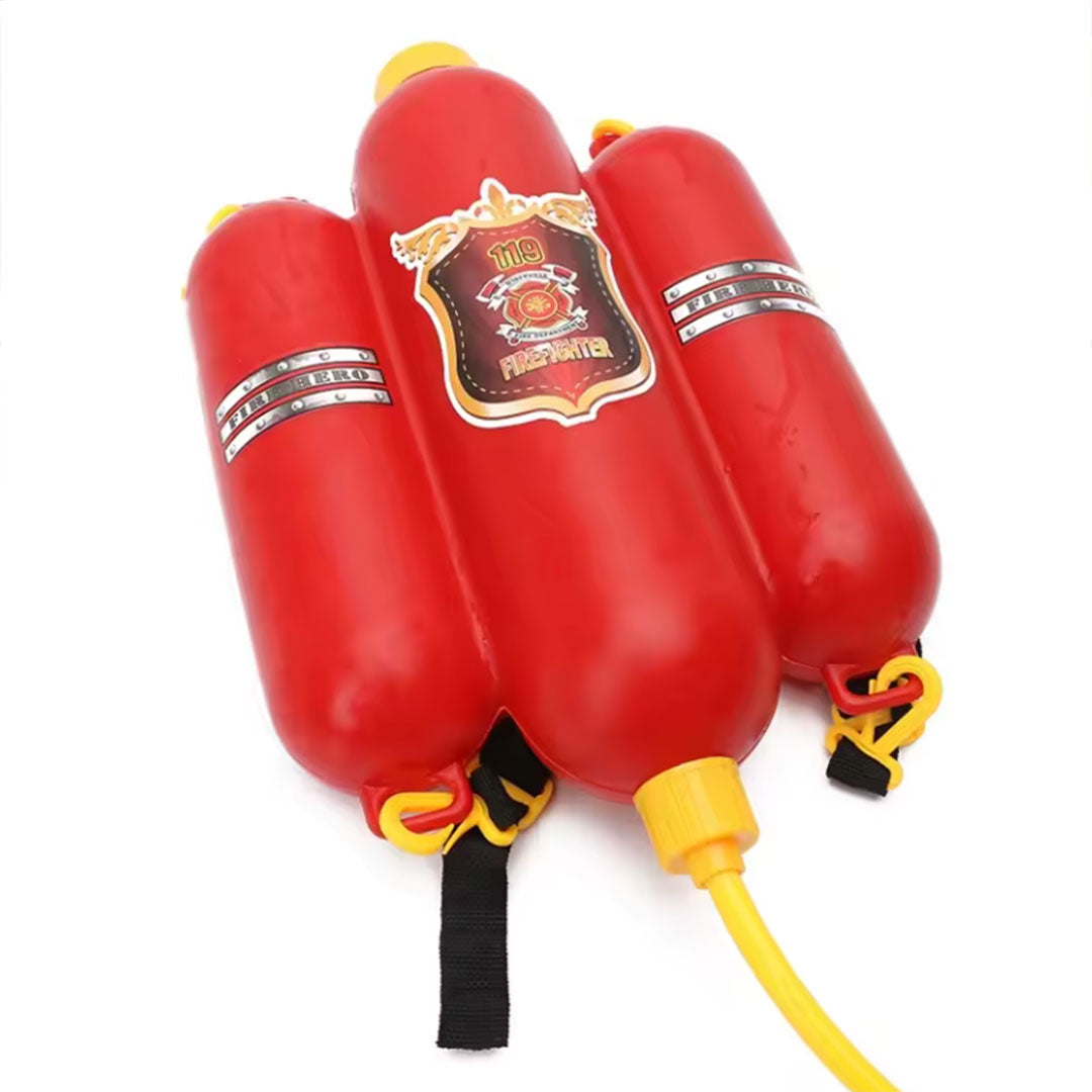 Wasserpistole groß Feuerwehrmann-Rucksack