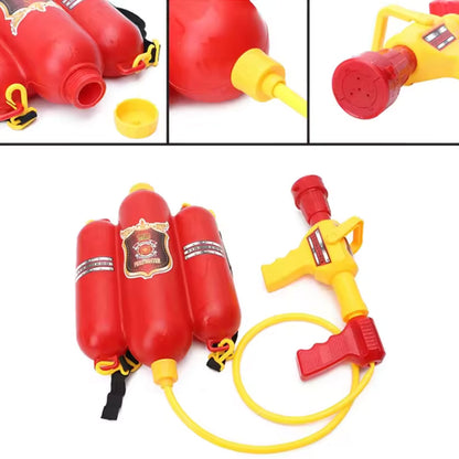 Wasserpistole groß Feuerwehrmann-Rucksack
